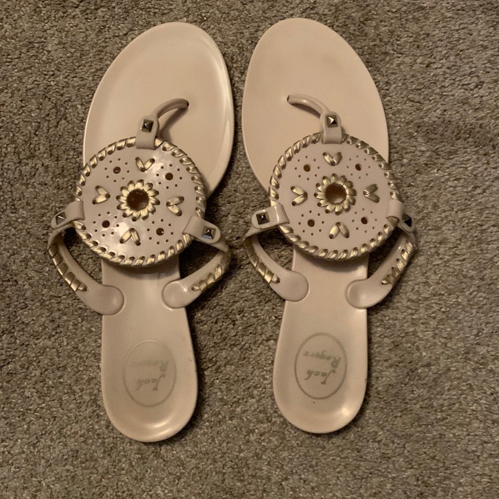 Jack Rodgers white/gold sandals